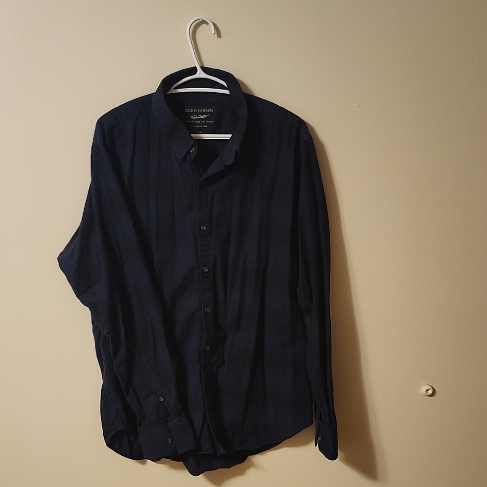 Eighteen Waits  Men's Dark Blue Casual Shirt